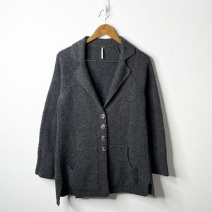 Free People Wool Button Wool Cardigan Shacket Womens Size M